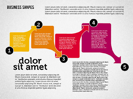 Colección de formas de proceso en diseño plano, Diapositiva 2, 01976, Diagramas de proceso — PoweredTemplate.com