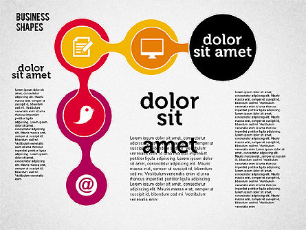 Colección de formas de proceso en diseño plano, Diapositiva 7, 01976, Diagramas de proceso — PoweredTemplate.com