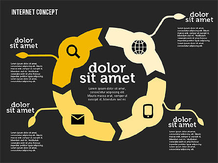 Diagramme de réseau social en conception plate, Diapositive 13, 01977, Modèles commerciaux — PoweredTemplate.com