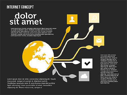 Diagramme de réseau social en conception plate, Diapositive 14, 01977, Modèles commerciaux — PoweredTemplate.com