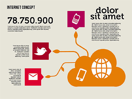 Diagramme de réseau social en conception plate, Diapositive 7, 01977, Modèles commerciaux — PoweredTemplate.com