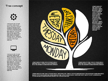 주 나무 개념, 슬라이드 14, 01978, 단계 도표 — PoweredTemplate.com
