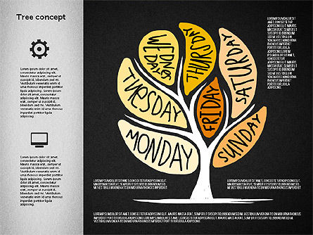 주 나무 개념, 슬라이드 16, 01978, 단계 도표 — PoweredTemplate.com