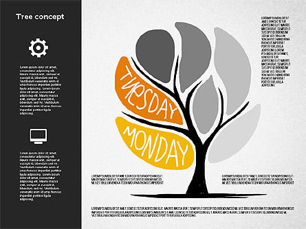 週ツリーのコンセプト, スライド 3, 01978, 段階図 — PoweredTemplate.com