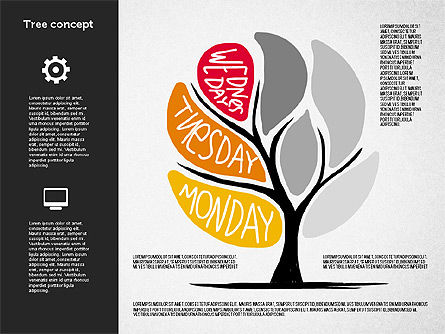 Week árvore conceito, Deslizar 4, 01978, Diagramas de Etapas — PoweredTemplate.com