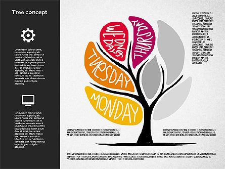 Concepto del árbol de la semana, Diapositiva 5, 01978, Diagramas de la etapa — PoweredTemplate.com