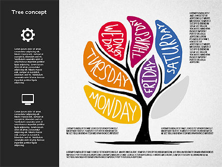 Settimana concetto di albero, Slide 7, 01978, Diagrammi Palco — PoweredTemplate.com