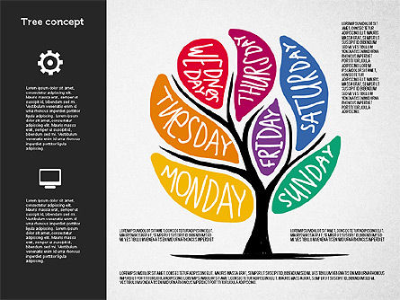 Week árvore conceito, Deslizar 8, 01978, Diagramas de Etapas — PoweredTemplate.com