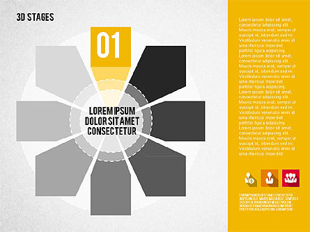 Escalões arranjados em círculo, Modelo do PowerPoint, 01979, Diagramas de Etapas — PoweredTemplate.com