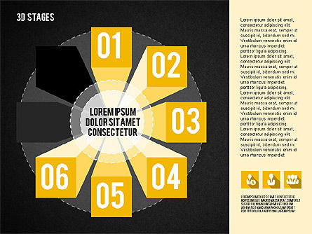 원 안에 배치 된 단계, 슬라이드 14, 01979, 단계 도표 — PoweredTemplate.com