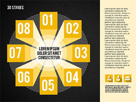 원 안에 배치 된 단계, 슬라이드 16, 01979, 단계 도표 — PoweredTemplate.com