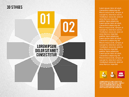 원 안에 배치 된 단계, 슬라이드 2, 01979, 단계 도표 — PoweredTemplate.com