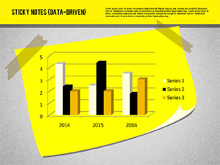 Catatan Lengket Dengan Diagram (data Driven), Templat PowerPoint, 01981, Bagan dan Diagram berdasarkan Data — PoweredTemplate.com