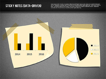 Notes collantes avec des diagrammes (pilotés par données), Diapositive 10, 01981, Schémas, graphiques de données — PoweredTemplate.com