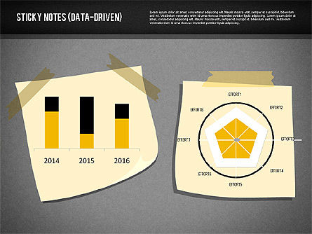 Notas pegajosas con diagramas (impulsado por datos), Diapositiva 12, 01981, Diagramas basados en datos — PoweredTemplate.com