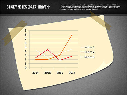 Notes collantes avec des diagrammes (pilotés par données), Diapositive 14, 01981, Schémas, graphiques de données — PoweredTemplate.com