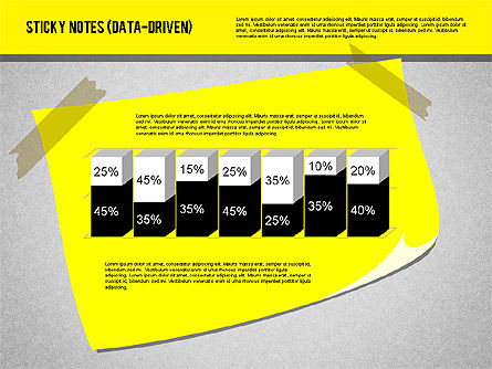Notes collantes avec des diagrammes (pilotés par données), Diapositive 8, 01981, Schémas, graphiques de données — PoweredTemplate.com