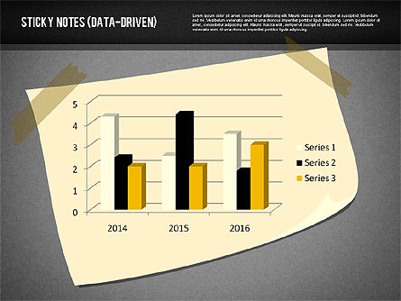 Notes collantes avec des diagrammes (pilotés par données), Diapositive 9, 01981, Schémas, graphiques de données — PoweredTemplate.com