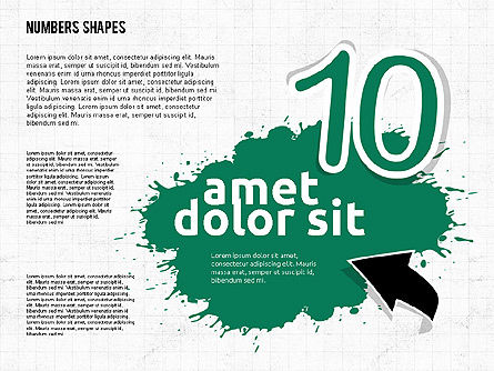 Colored Paint Blotches with Numbers, Slide 10, 01994, Shapes — PoweredTemplate.com
