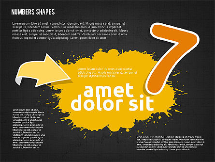 Manchas de pintura de colores con números, Diapositiva 17, 01994, Formas — PoweredTemplate.com