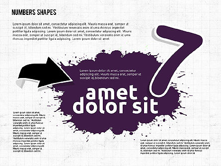Colored Paint Blotches with Numbers, Slide 7, 01994, Shapes — PoweredTemplate.com