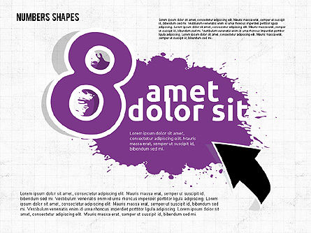 Colored Paint Blotches with Numbers, Slide 8, 01994, Shapes — PoweredTemplate.com