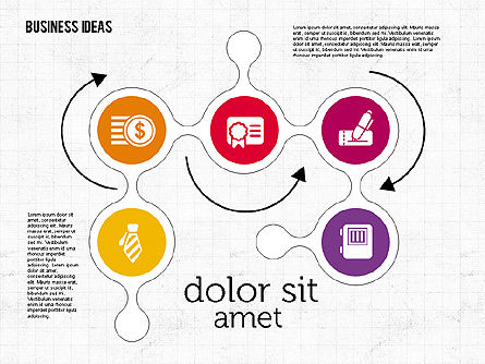 Work Process Steps with Icons, Slide 2, 01997, Process Diagrams — PoweredTemplate.com