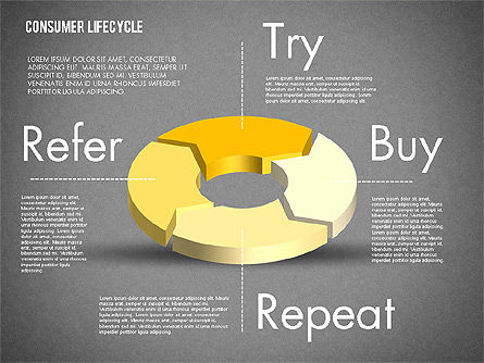 Tableau de processus 3d donut, Diapositive 11, 01998, Diagrammes circulaires — PoweredTemplate.com