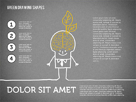 Green Sketch Style Shapes, Slide 14, 01999, Shapes — PoweredTemplate.com