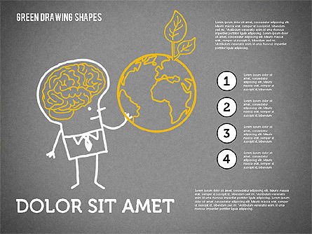 Green Sketch Style Shapes, Slide 16, 01999, Shapes — PoweredTemplate.com