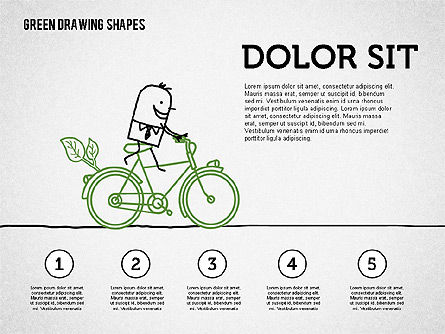 Green Sketch Style Shapes, Slide 2, 01999, Shapes — PoweredTemplate.com