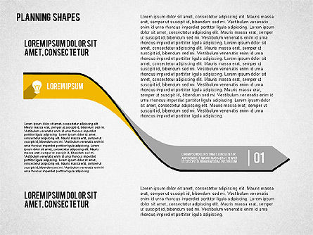 Twisted pijlen plan diagram, PowerPoint-sjabloon, 02001, Stage diagrams — PoweredTemplate.com