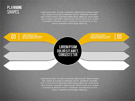 꼬인 화살표 계획 다이어그램, 슬라이드 13, 02001, 단계 도표 — PoweredTemplate.com