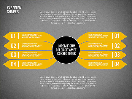 꼬인 화살표 계획 다이어그램, 슬라이드 16, 02001, 단계 도표 — PoweredTemplate.com