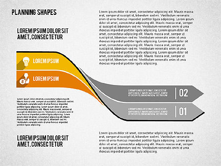 Schéma de planification des flèches tordues, Diapositive 2, 02001, Schémas d'étapes — PoweredTemplate.com