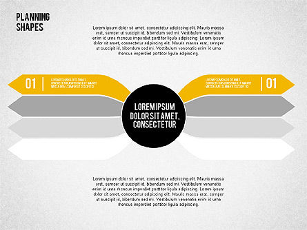 꼬인 화살표 계획 다이어그램, 슬라이드 5, 02001, 단계 도표 — PoweredTemplate.com