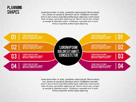 꼬인 화살표 계획 다이어그램, 슬라이드 8, 02001, 단계 도표 — PoweredTemplate.com