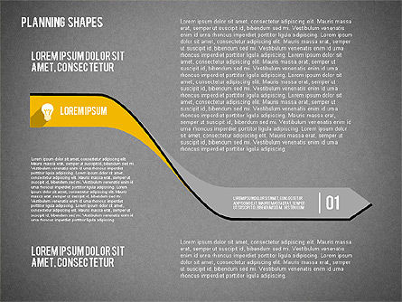 Schéma de planification des flèches tordues, Diapositive 9, 02001, Schémas d'étapes — PoweredTemplate.com