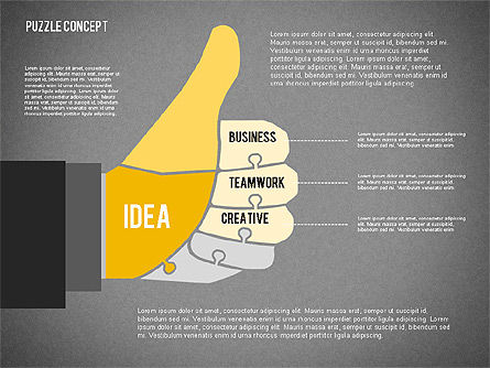 Puzzle Hand Concept, Slide 15, 02002, Puzzle Diagrams — PoweredTemplate.com