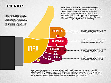 Puzzle Hand Concept, Slide 8, 02002, Puzzle Diagrams — PoweredTemplate.com