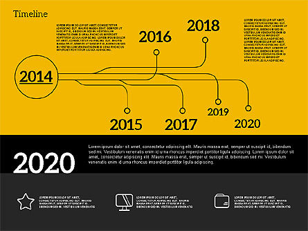 Timeline in design piatto, Slide 14, 02003, Timelines & Calendars — PoweredTemplate.com