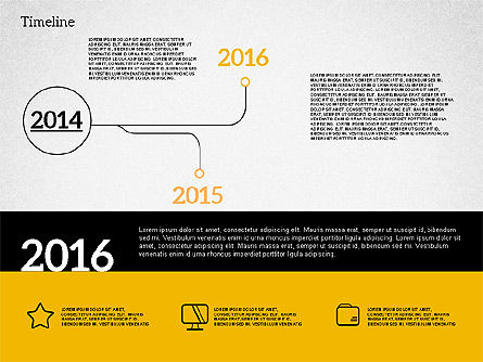 Timeline in design piatto, Slide 2, 02003, Timelines & Calendars — PoweredTemplate.com