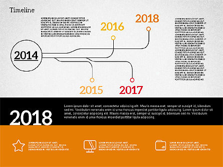 Timeline in design piatto, Slide 4, 02003, Timelines & Calendars — PoweredTemplate.com