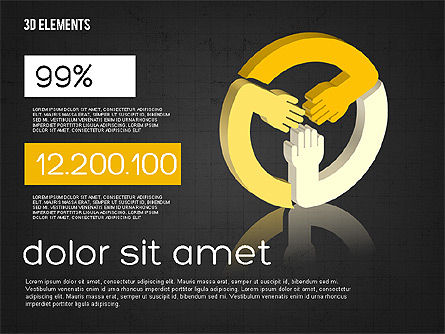 Connected hands-concept vormen, Dia 10, 02009, Figuren — PoweredTemplate.com