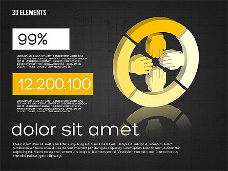Connected Hands Concept Shapes, Slide 11, 02009, Shapes — PoweredTemplate.com