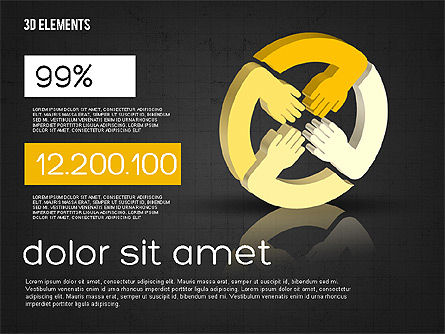 Connected Hands Concept Shapes, Slide 13, 02009, Shapes — PoweredTemplate.com