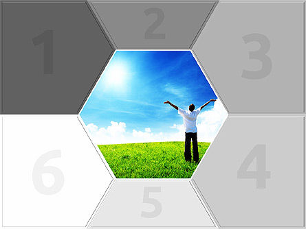 Étapes hexagonales colorées, Diapositive 2, 02011, Schémas d'étapes — PoweredTemplate.com