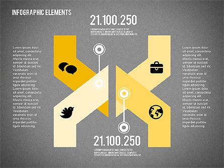 フラットデザインの図形, スライド 12, 02015, 図形 — PoweredTemplate.com