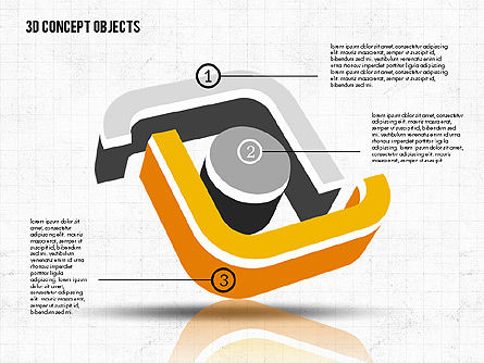 3D Concept Objects, Slide 2, 02018, Shapes — PoweredTemplate.com