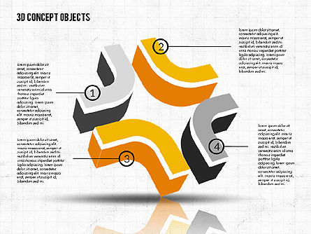 3D Concept Objects, Slide 3, 02018, Shapes — PoweredTemplate.com